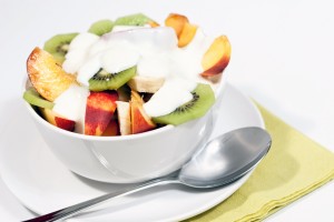 Bowl of fresh fruit and yogurt V1