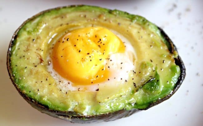 avocado with eggs
